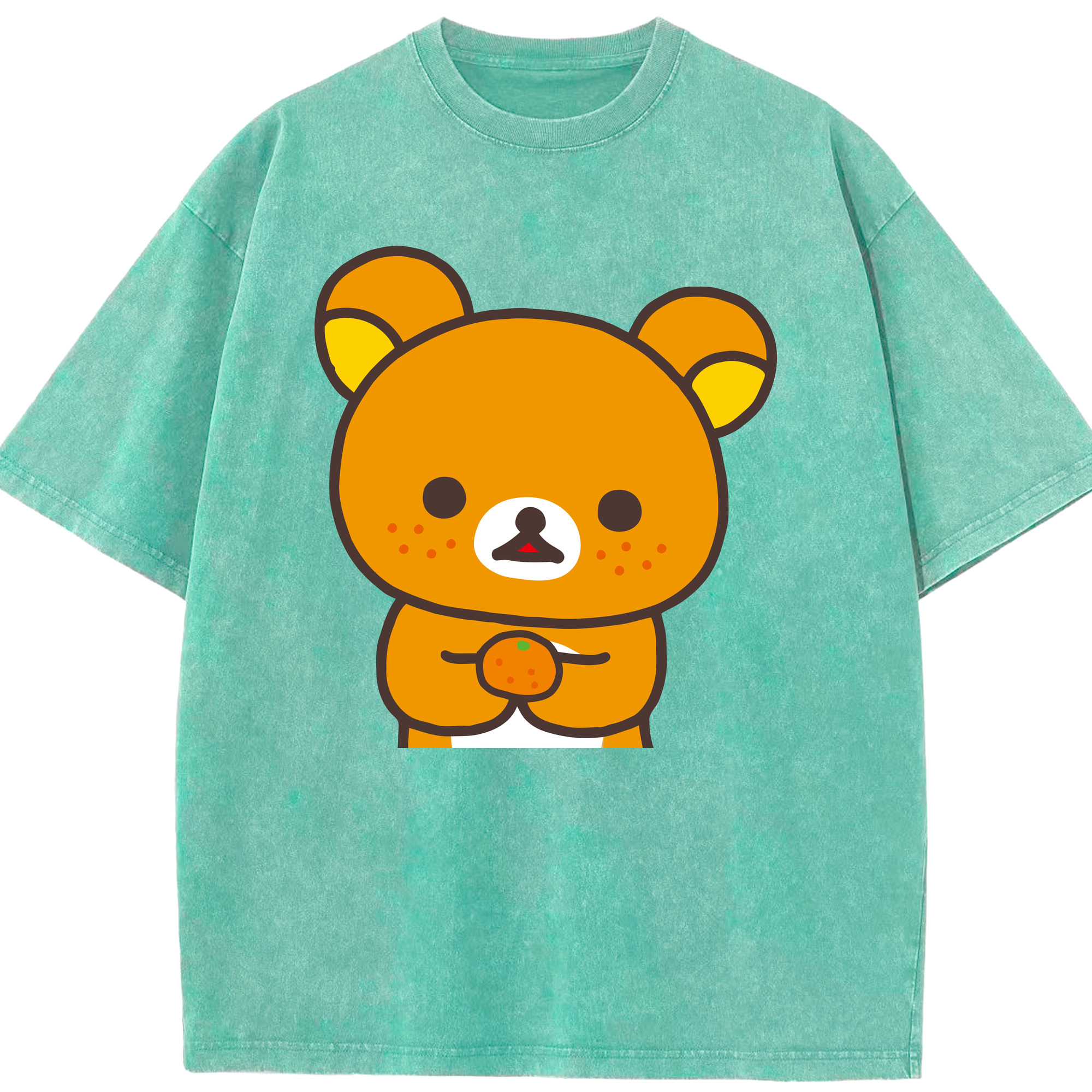（画像用） リラックマ リラックマ キイロイトリ Rilakkuma Korilakkuma Kiiroitori 綿100% ヴィンテージ風 半袖Tシャツ（フロントプリント）